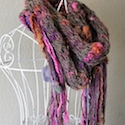 Art yarn scarf with 15in fringe