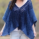 Azul V-mesh crochet poncho by Jessica Reeves Potasz