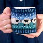 Baa-ble mug cosy by Donna Smith