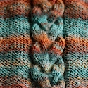 Poufy cable in handspun