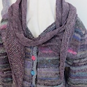 Bias scarf with handspun silk/merino