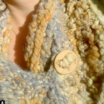 Handspun cowl with stitchable sheep button
