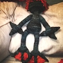 Crocheted handspun monsters