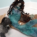 Needlefelted wool and silk mermaids