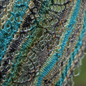 Spindle spun Peacock Feathers Shawl