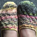 Handspun footie sock/slippers