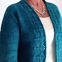 Hand spun, knit and dyed cardy