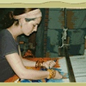 Residential weaving, dying and fabric printing workshop