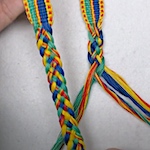 Plaiting with five groups of threads