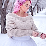 Snowfall sweater Scarf by Knitatude / Chantal Miyagishima