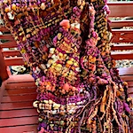 Handspun art yarn throw