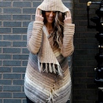 Strata crochet hooded sweater  by Jess Coppom