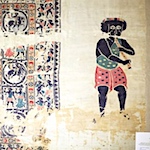 Antique linen curtain housed in Egypt's Coptic Museum