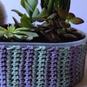 Planter Cozy: a great use for leftover yarn