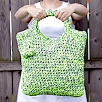 Crochet T-shirt Yarn Tote by Heidi Gustad