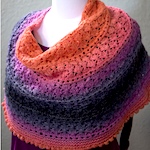 FO: Lacy Cowl from Handspun Monsoon Sunset