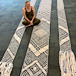 Cajah Reed, giant lace made from plastic bags