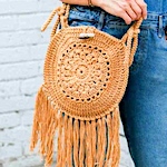 Round crochet hippie purse