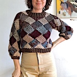 Improvised entrelac sweater
