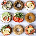 Kate Jenkins knits and crochets an entire bagel bar from wool