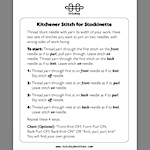 Kitchener stitch cheat card