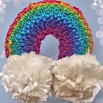 Knitted mini rainbow decoration