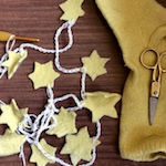 Felted socks into star decorations