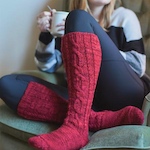 Red Nebula Socks by Fatimah Hinds