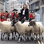 Sheep drive and livery fair, Southwark Bridge