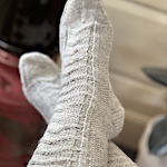 Snow Moon Socks by Lisa Lloyd