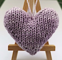 Nearly No-Sew knitted stuffed heart