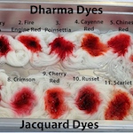Swatching acid dye powders on yarn, part 2