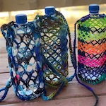 Crochet water bottle carrier by Wool and Chocolate