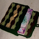 Wavy crochet book pouch / clutch