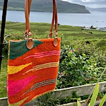Handspun, dyed and woven bag