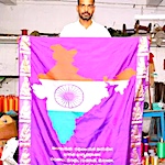 National anthem on silk fabric without a stitch